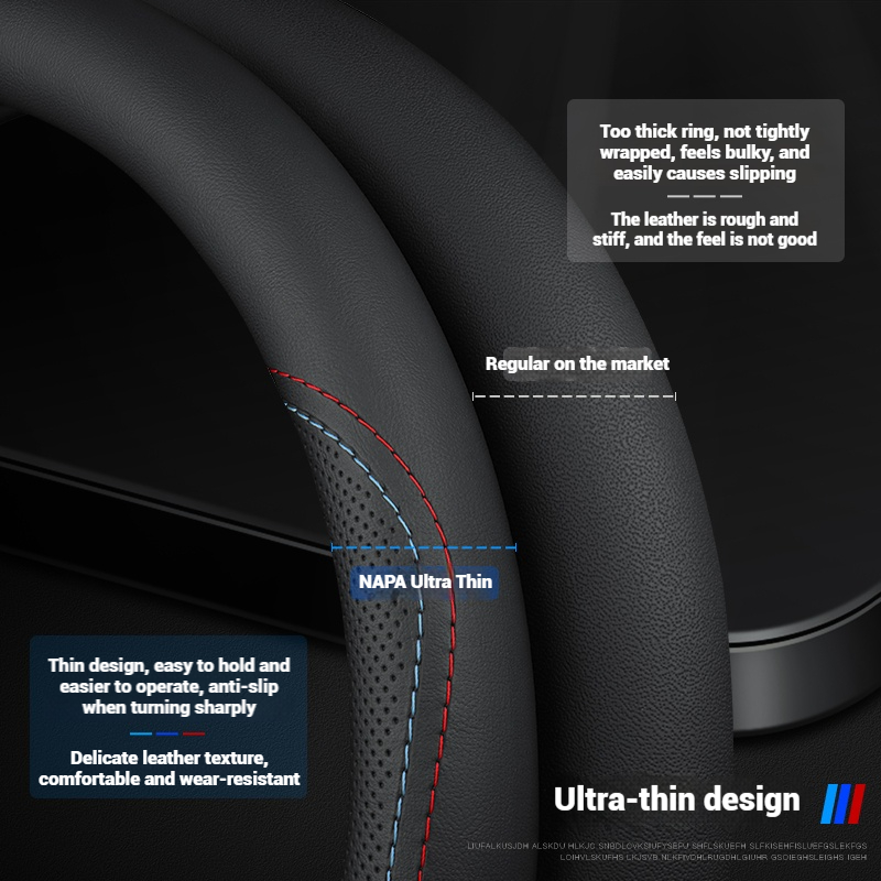 Housse de volant de voiture en - Car Steering Wheel Cover Anti Slip Breathable avis et prix