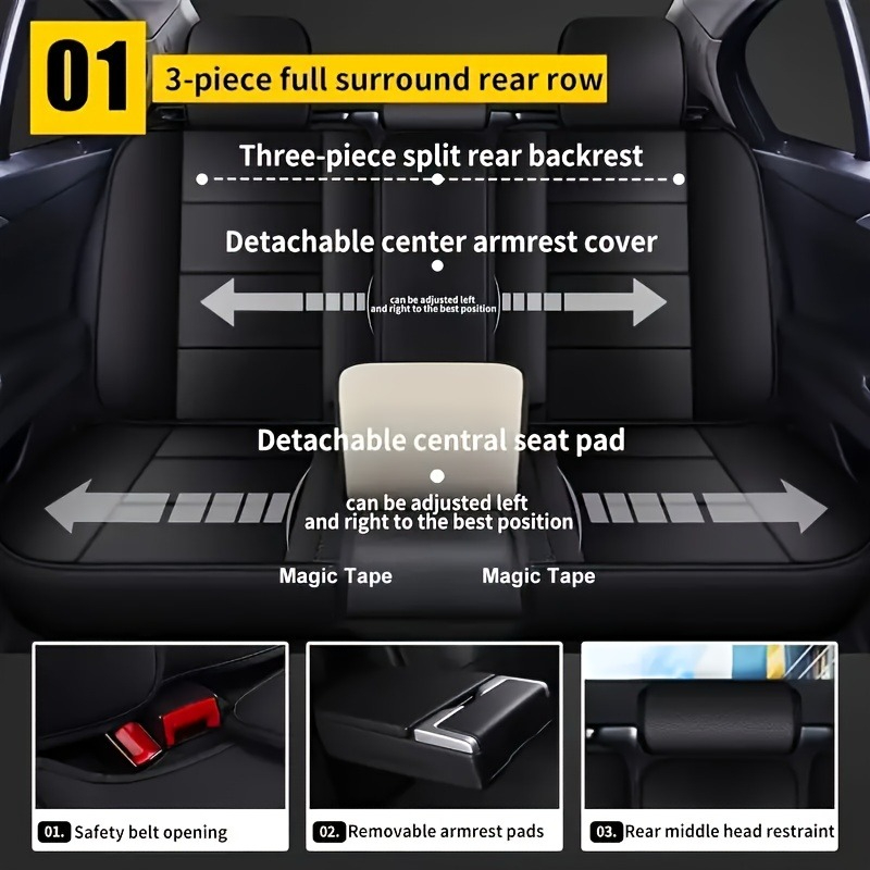 Pour Jetour T2, Dacia Jogger,  - Leather Car Seat Covers Full Set Universal avis et prix